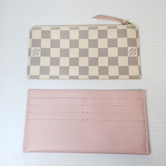Louis Vuitton Insert Felicie Wallet Card Sloys Pink Leather Canvas Lux150-092225 - Picture 1 of 14